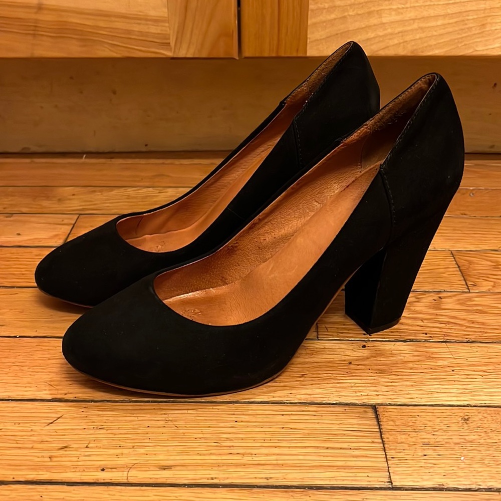Madewell black suede heels